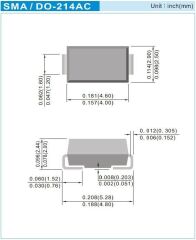 B240A, 40V 2A DO-214AC (SMA) SMD Schottky Diyot