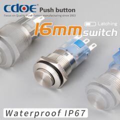HBDS1-AGQ16H-11Z/J/S, 16mm 1NO/1NC IP67 Metal Kalıcı Buton