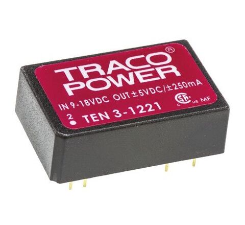TEN 3-1221, 12Vin ±5Vout ±250mA 3W DC/DC Konvertör