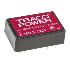TEN 3-1221, 12Vin ±5Vout ±250mA 3W DC/DC Konvertör