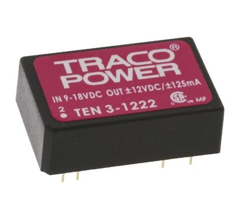TEN 3-1222, 12Vin ±12Vout ±125mA 3W DC/DC Konvertör