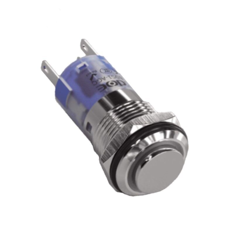 HBDS1-AGQ16H-11E/J/S/24V/R, 16mm IP67 Kırmızı Işıklı Metal Buton