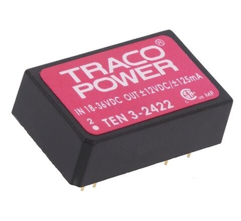 TEN 3-2422, 24Vin ±12Vout ±125mA 3W DC/DC Konvertör