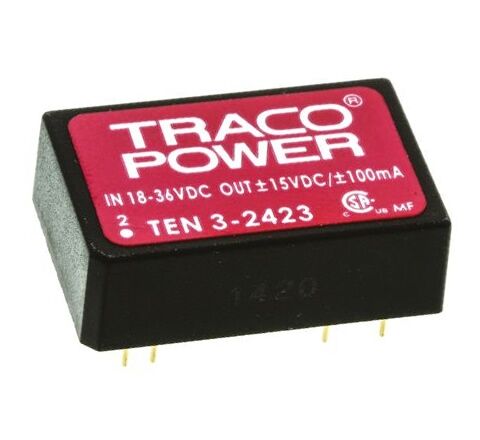 TEN 3-2423, 24Vin ±15Vout ±100mA 3W DC/DC Konvertör