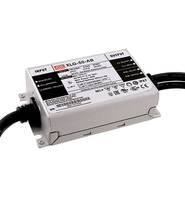 XLG-50-AB, 50W Sabit Güç, Dimedilebilir LED Sürücü, Mean Well