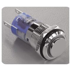 HBDS1-AGQ16H-11EZ/J/S/24V/B, 16mm IP67 Mavi Işıklı Metal Kalıcı Buton