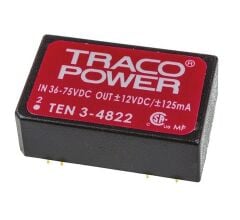 TEN 3-4822, 48Vin ±12Vout ±125mA 3W DC/DC Konvertör