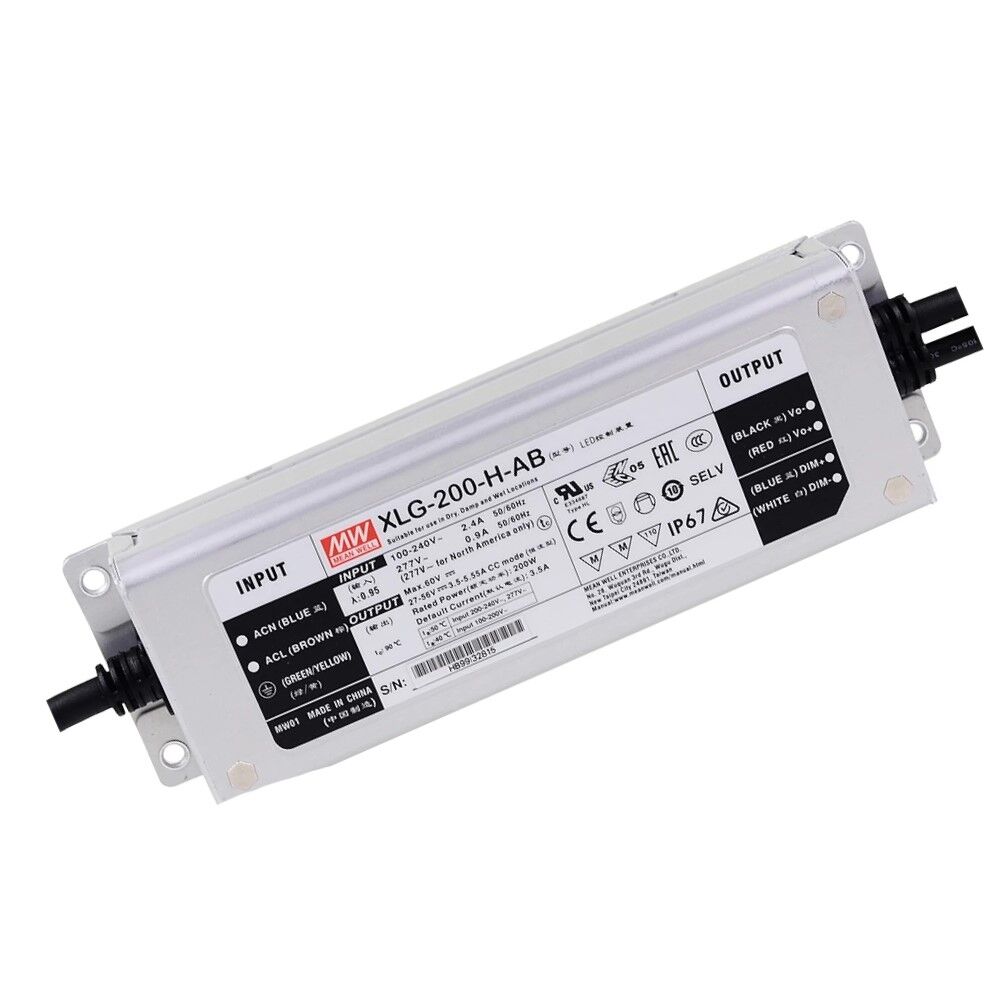 XLG-200-H-AB, 200W Sabit Güç, Dimedilebilir LED Sürücü, Mean Well