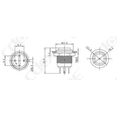 HBDGQ16H-10Z/J/N, 16mm 1NO IP65 Nikel Kalıcı Buton