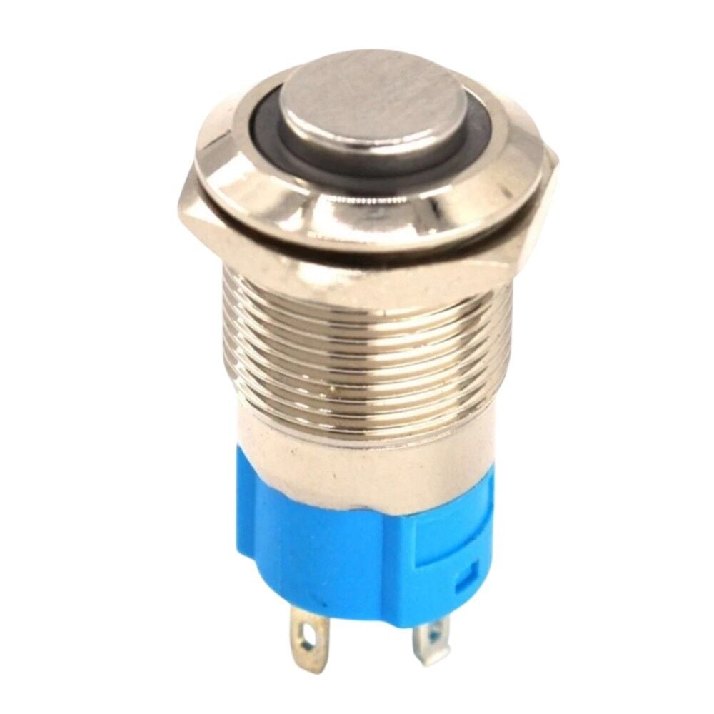MT-ANK14, 12mm 12/24V Yeşil Işıklı Metal Kalıcı Buton